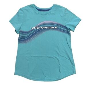 Xersion Blue Unstoppable Quick Dry Short Sleeve Shirt Size M